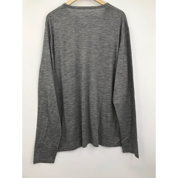 Woolly Men's The Henley Long Sleeve Shirt Merino Wool Gray XXL NEW - Picture 6 of 6